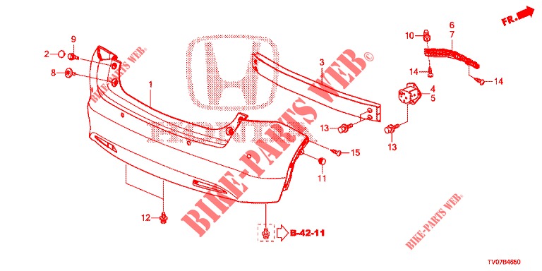 REAR BUMPER  for Honda CIVIC 1.8 EXECUTIVE 5 Doors 6 speed manual 2012