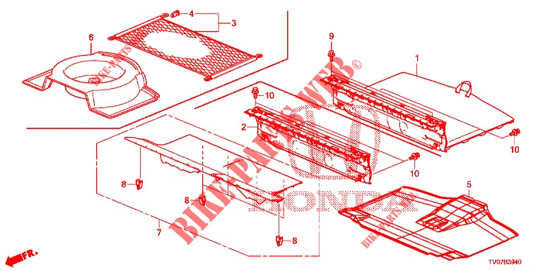 REAR FLOOR BOX  for Honda CIVIC 1.8 EXECUTIVE 5 Doors 6 speed manual 2012