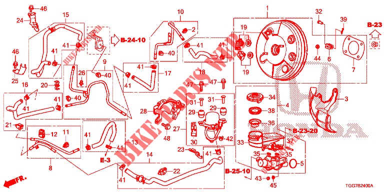 BRAKE MASTER CYLINDER/MAS TER POWER (1,0 L) (LH) for Honda CIVIC  1.0 COMFORT 5 Doors 6 speed manual 2017