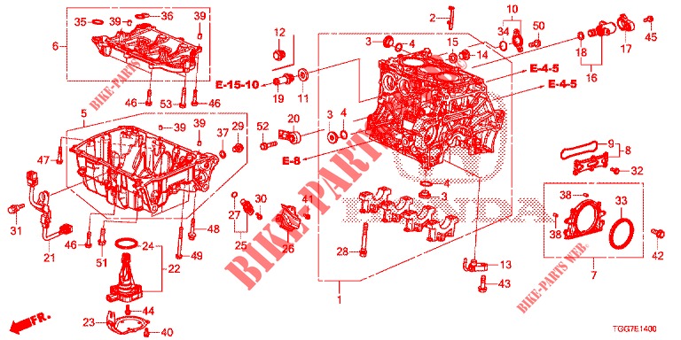 CYLINDER BLOCK/OIL PAN (1,0 L) for Honda CIVIC  1.0 COMFORT 5 Doors 6 speed manual 2017