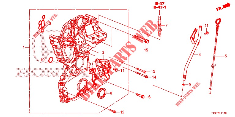 DISTRIBUTION BELT CASE (1,0 L) for Honda CIVIC  1.0 COMFORT 5 Doors 6 speed manual 2017