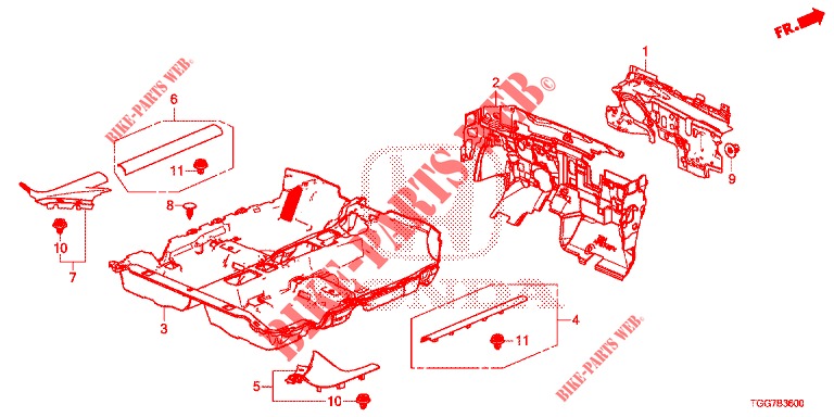 FLOOR MAT/INSULATOR  for Honda CIVIC  1.0 COMFORT 5 Doors 6 speed manual 2017