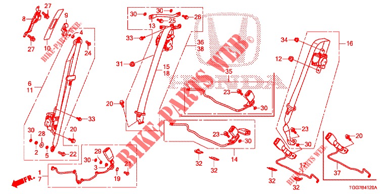 FRONT SEAT/SEATBELTS  for Honda CIVIC  1.0 COMFORT 5 Doors 6 speed manual 2017