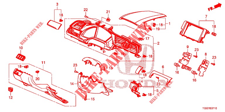 INSTRUMENT GARNISH (COTE DE CONDUCTEUR) (LH) for Honda CIVIC  1.0 COMFORT 5 Doors 6 speed manual 2017