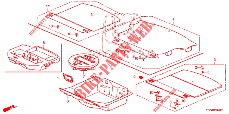 REAR FLOOR BOX  for Honda CIVIC  1.0 COMFORT 5 Doors 6 speed manual 2017