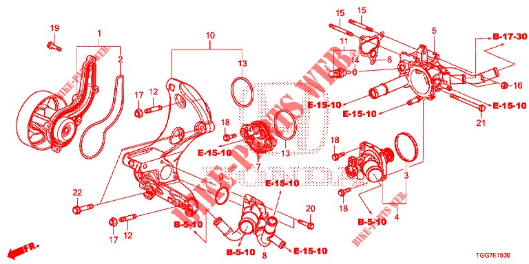 WATER PUMP/THERMOSTAT (1,0 L) for Honda CIVIC  1.0 COMFORT 5 Doors 6 speed manual 2017