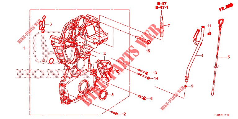 DISTRIBUTION BELT CASE (1,0 L) for Honda CIVIC 1.0 EXECUTIVE NAVI 5 Doors full automatic 2017