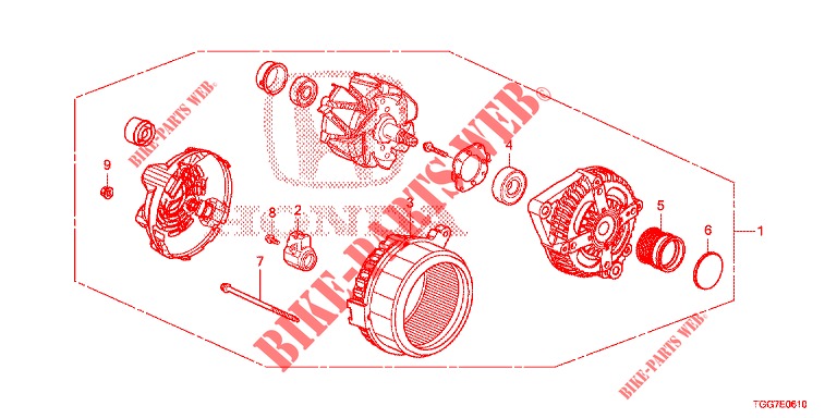 ALTERNATOR (DENSO) (1,0 L) for Honda CIVIC  1.0 ENTRY 5 Doors 6 speed manual 2018