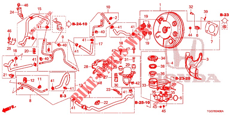 BRAKE MASTER CYLINDER/MAS TER POWER (1,0 L) (LH) for Honda CIVIC  1.0 ENTRY 5 Doors 6 speed manual 2018