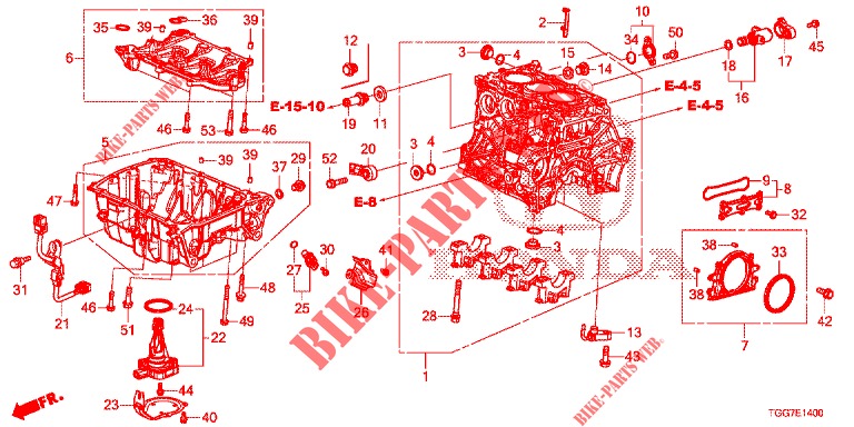 CYLINDER BLOCK/OIL PAN (1,0 L) for Honda CIVIC  1.0 ENTRY 5 Doors 6 speed manual 2018