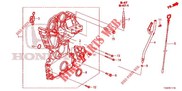 DISTRIBUTION BELT CASE (1,0 L) for Honda CIVIC  1.0 ENTRY 5 Doors 6 speed manual 2018