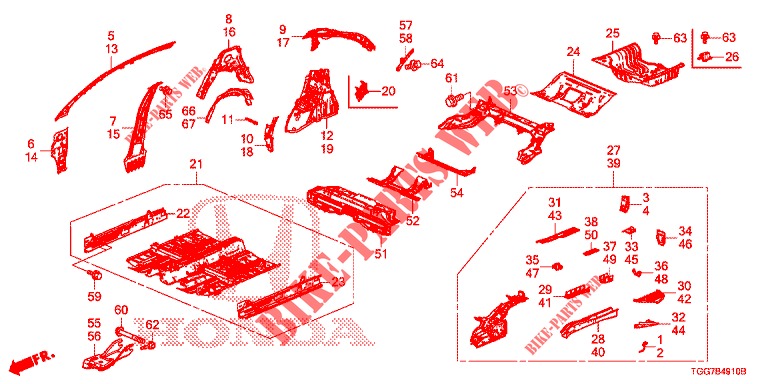 FLOOR/INNER PANELS  for Honda CIVIC  1.0 ENTRY 5 Doors 6 speed manual 2018