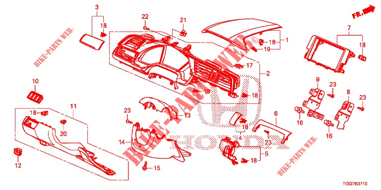 INSTRUMENT GARNISH (COTE DE CONDUCTEUR) (LH) for Honda CIVIC  1.0 ENTRY 5 Doors 6 speed manual 2018