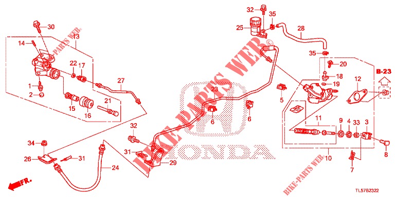 CLUTCH MASTER CYLINDER (DIESEL) (LH) for Honda ACCORD TOURER 2.0 S 5 Doors 6 speed manual 2015
