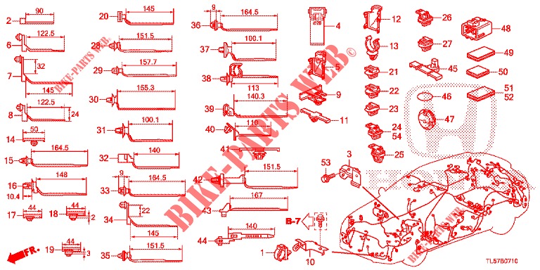 HARNESS BAND/BRACKET (LH) for Honda ACCORD TOURER 2.0 S 5 Doors 6 speed manual 2014