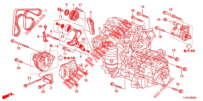 ALTERNATOR BRACKET/TENSIO NER (2.0L) for Honda ACCORD TOURER 2.0 ELEGANCE PACK 5 Doors 6 speed manual 2013