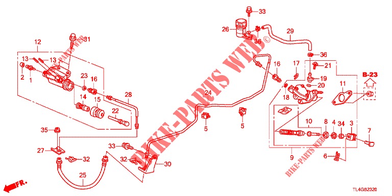 CLUTCH MASTER CYLINDER (LH) for Honda ACCORD TOURER 2.0 ELEGANCE PACK 5 Doors 6 speed manual 2013