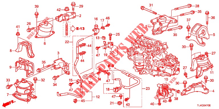 ENGINE MOUNTS (2.0L) (MT) for Honda ACCORD TOURER 2.0 ELEGANCE PACK 5 Doors 6 speed manual 2013