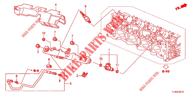 FUEL INJECTOR (2.0L) for Honda ACCORD TOURER 2.0 ELEGANCE PACK 5 Doors 6 speed manual 2013
