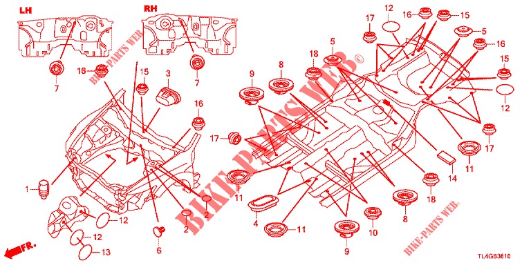 GROMMET (AVANT) for Honda ACCORD TOURER 2.0 ELEGANCE PACK 5 Doors 6 speed manual 2013