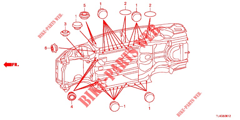 GROMMET (INFERIEUR) for Honda ACCORD TOURER 2.0 ELEGANCE PACK 5 Doors 6 speed manual 2013