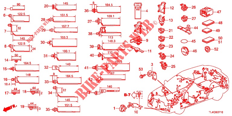 HARNESS BAND/BRACKET (LH) for Honda ACCORD TOURER 2.0 ELEGANCE PACK 5 Doors 6 speed manual 2013