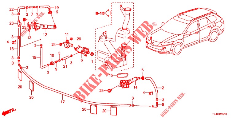 HEADLIGHT WASHER (S)  for Honda ACCORD TOURER 2.0 ELEGANCE PACK 5 Doors 6 speed manual 2013