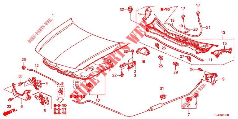 HOOD (LH) for Honda ACCORD TOURER 2.0 ELEGANCE PACK 5 Doors 6 speed manual 2013