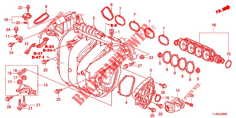 INTAKE MANIFOLD (2.0L) for Honda ACCORD TOURER 2.0 ELEGANCE PACK 5 Doors 6 speed manual 2013