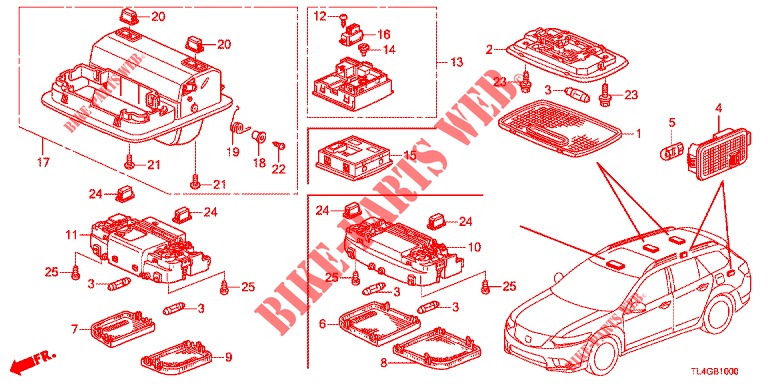 INTERIOR LIGHT (1) for Honda ACCORD TOURER 2.0 ELEGANCE PACK 5 Doors 6 speed manual 2013