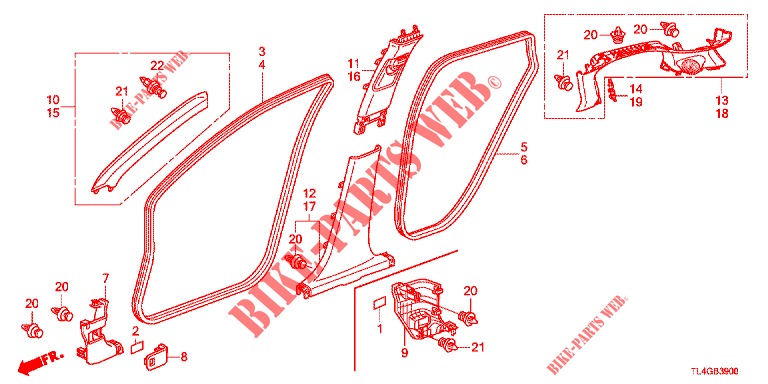 PILLAR GARNISH (LH) for Honda ACCORD TOURER 2.0 ELEGANCE PACK 5 Doors 6 speed manual 2013