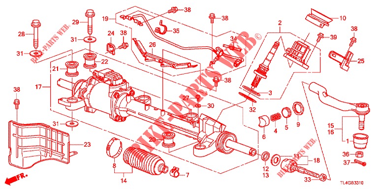 P.S. GEAR BOX (EPS) (LH) for Honda ACCORD TOURER 2.0 ELEGANCE PACK 5 Doors 6 speed manual 2013