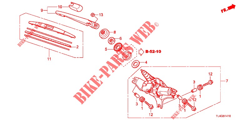 REAR WINDSHIELD WIPER  for Honda ACCORD TOURER 2.0 ELEGANCE PACK 5 Doors 6 speed manual 2013