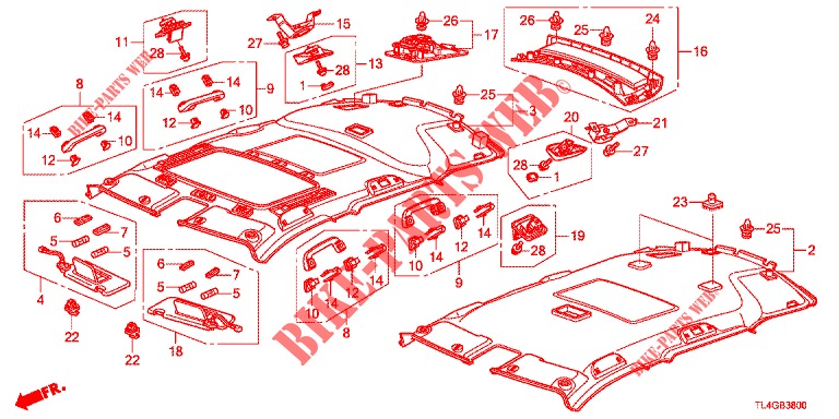 ROOF LINING  for Honda ACCORD TOURER 2.0 ELEGANCE PACK 5 Doors 6 speed manual 2013