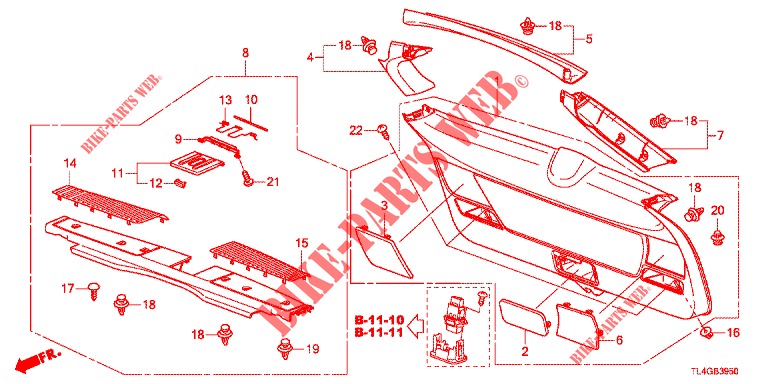 TAILGATE LINING/ REAR PANEL LINING (2D)  for Honda ACCORD TOURER 2.0 ELEGANCE PACK 5 Doors 6 speed manual 2013