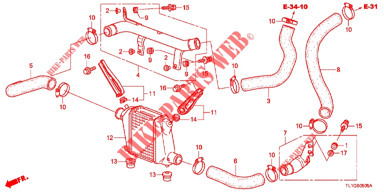 INTERCOOLER (1) for Honda ACCORD DIESEL 2.2 ELEGANCE 4 Doors 6 speed manual 2012