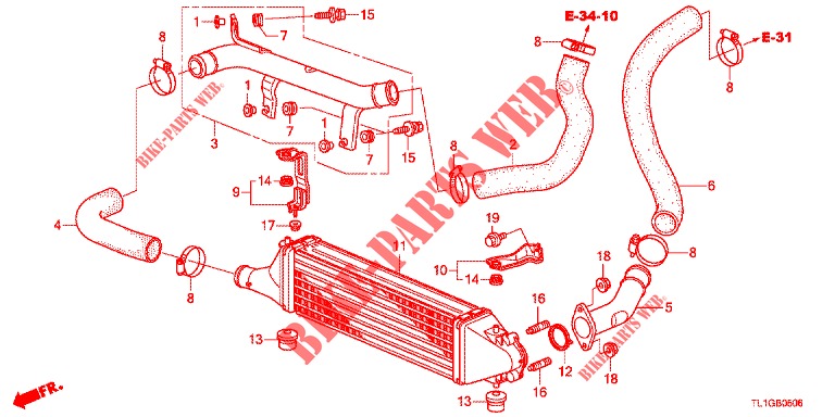 INTERCOOLER (2) for Honda ACCORD DIESEL 2.2 SH 4 Doors 6 speed manual 2012