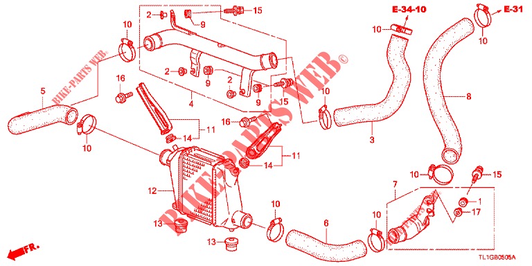 INTERCOOLER (1) for Honda ACCORD DIESEL 2.2 COMFORT 4 Doors 6 speed manual 2013