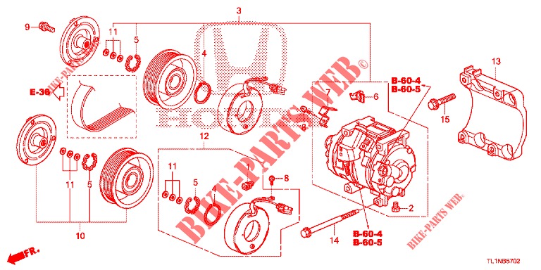 AIR CONDITIONER (COMPRESSEUR) (DIESEL) for Honda ACCORD DIESEL 2.2 LUXURY 4 Doors 5 speed automatic 2014