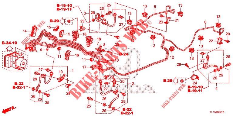 BRAKE LINES (VSA) (DIESEL) (LH) for Honda ACCORD DIESEL 2.2 LUXURY 4 Doors 5 speed automatic 2014