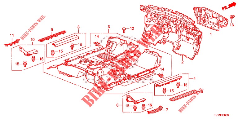 FLOOR MAT/INSULATOR  for Honda ACCORD DIESEL 2.2 LUXURY 4 Doors 5 speed automatic 2014