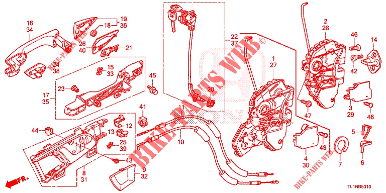 FRONT DOOR LOCKS/OUTER HA NDLE  for Honda ACCORD DIESEL 2.2 LUXURY 4 Doors 5 speed automatic 2014