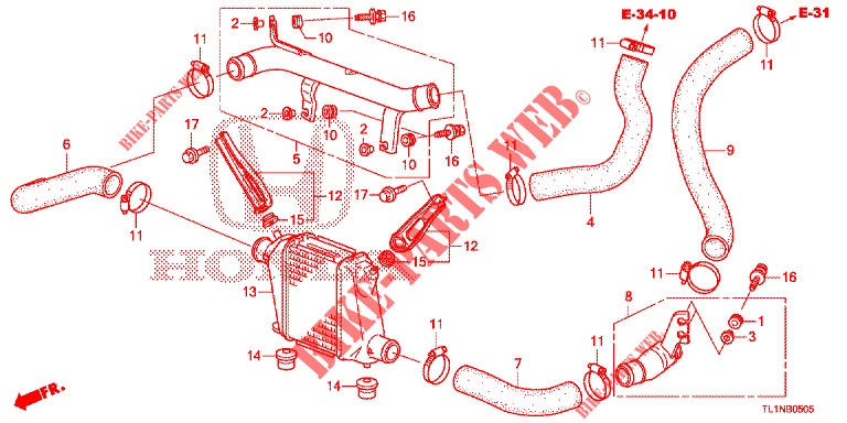 INTERCOOLER (1) for Honda ACCORD DIESEL 2.2 LUXURY 4 Doors 5 speed automatic 2014