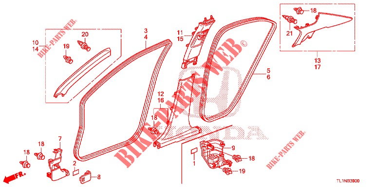 PILLAR GARNISH (LH) for Honda ACCORD DIESEL 2.2 LUXURY 4 Doors 5 speed automatic 2014