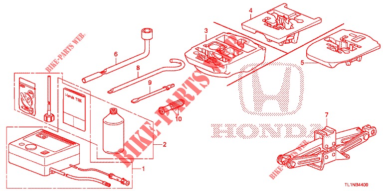 TOOLS/JACK  for Honda ACCORD DIESEL 2.2 LUXURY 4 Doors 5 speed automatic 2014