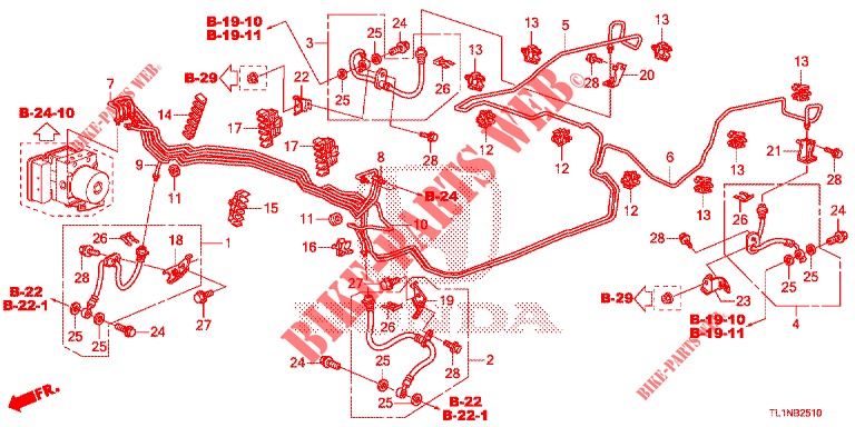 BRAKE LINES (VSA) (LH) for Honda ACCORD 2.0 COMFORT 4 Doors 6 speed manual 2015