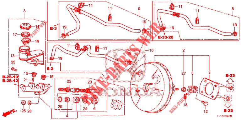 BRAKE MASTER CYLINDER/MAS TER POWER (LH) for Honda ACCORD 2.0 COMFORT 4 Doors 6 speed manual 2015