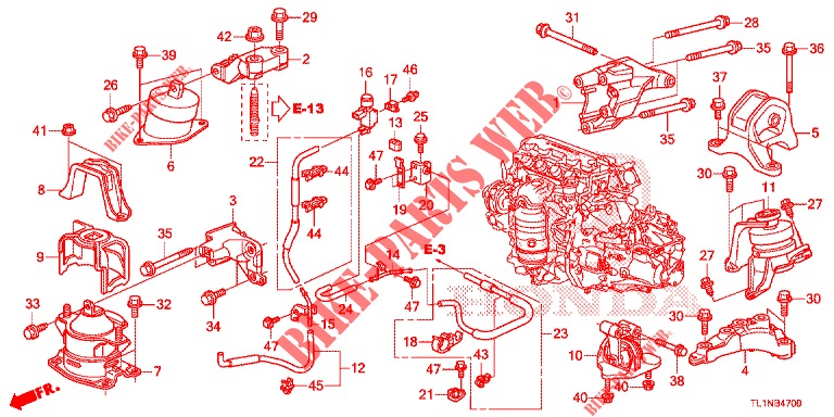 ENGINE MOUNTS (2.0L) (MT) for Honda ACCORD 2.0 COMFORT 4 Doors 6 speed manual 2015