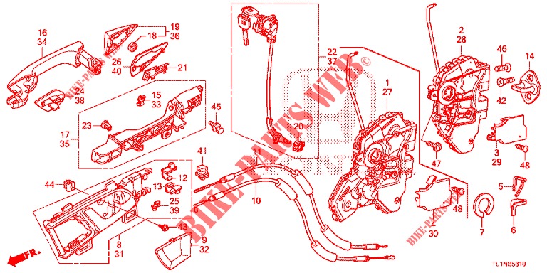 FRONT DOOR LOCKS/OUTER HA NDLE  for Honda ACCORD 2.0 COMFORT 4 Doors 6 speed manual 2015