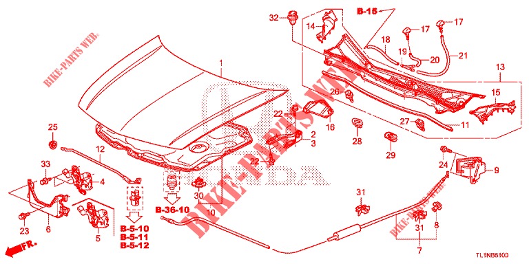 HOOD (LH) for Honda ACCORD 2.0 COMFORT 4 Doors 6 speed manual 2015